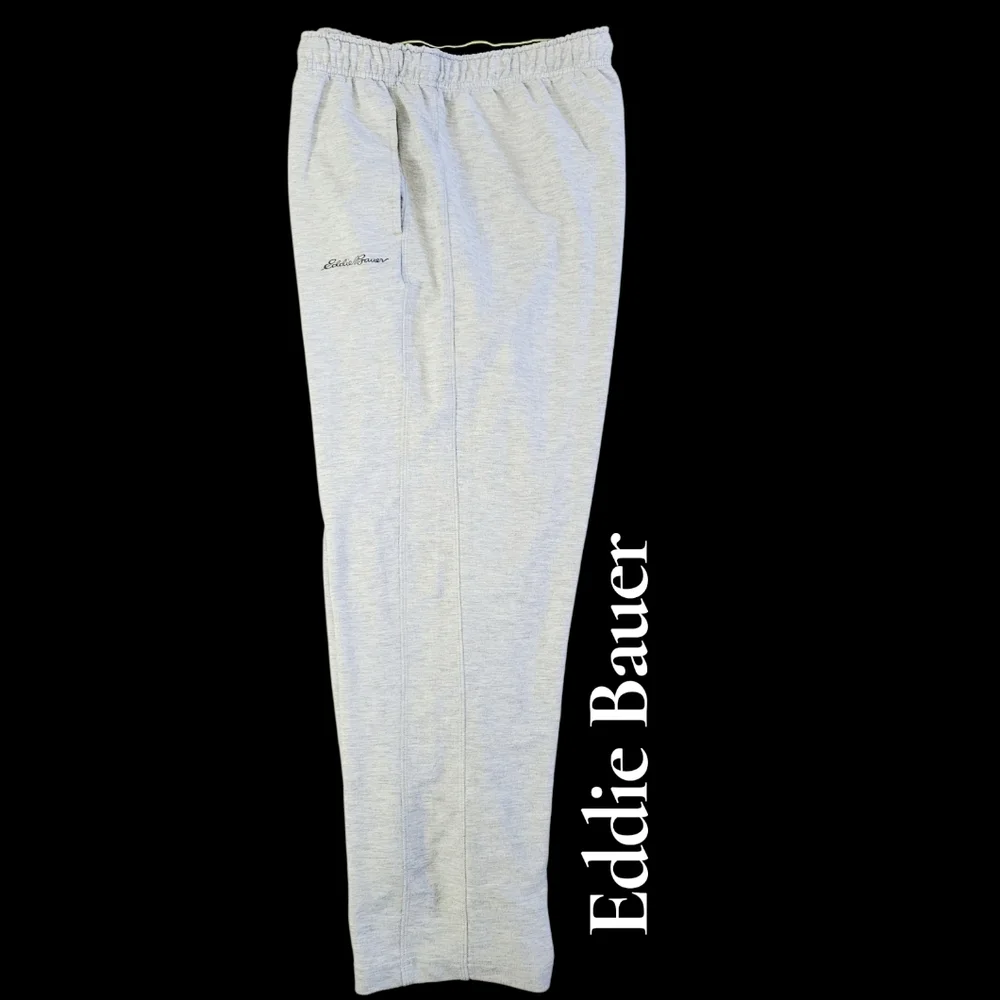 Eddie Bauer Heather Light Gray Jogger Sweatpants with Black Drawcord